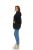Women's Cotton Oversized Hoodie Sweat Shirt Black Size Large