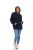 Women's Cotton Oversized Hoodie Sweat Shirt Navy Size Large