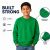 Youth Cotton Crew Neck Sweat Shirt Green Size Small