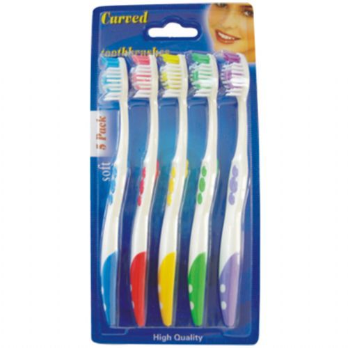 72 Wholesale Toothbrush Curved 5pc