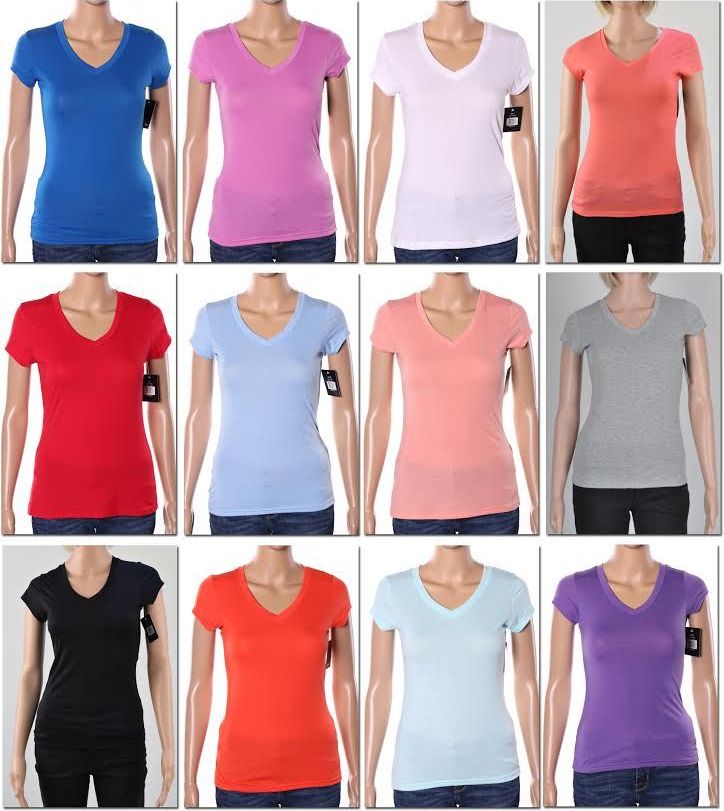 144 Pieces of Women's V Neck T-Shirt