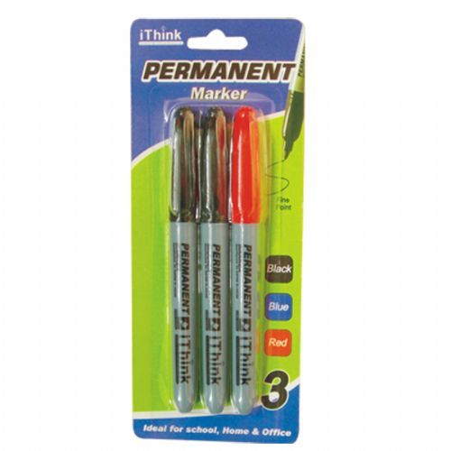 72 Pieces of Permanent Marker 3pk Assorted Colors