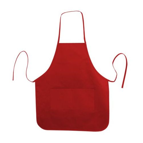 72 Pieces of Long Round Bottom Cotton Twill Apron Red