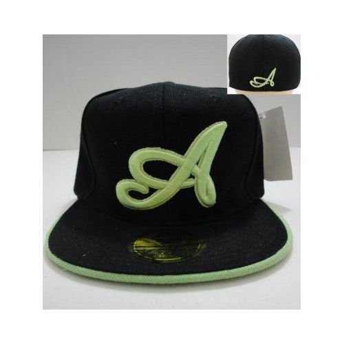 24 Pieces Fitted HaT-Black With Green "a" - Bucket Hats