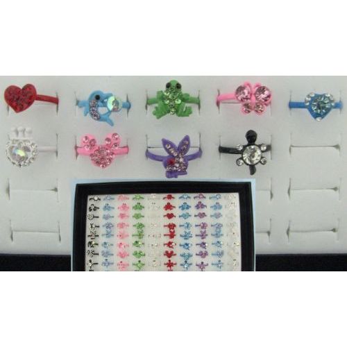 200 Pieces of Adjustable RingS-Heart & Animal Assortment