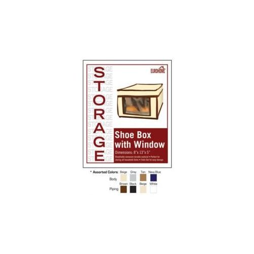 36 Pairs of 8" X 13" X 5" Shoe Box With Window -4 Assorted Colors