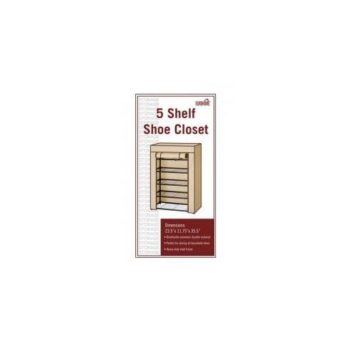 5 Pairs of 5 Shelf Shoe Closet Blue And White