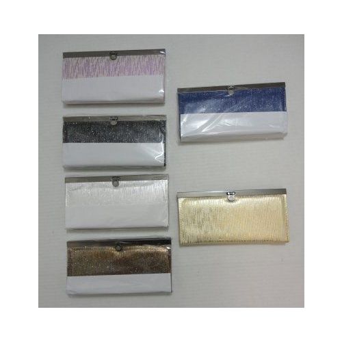 48 Pieces of 7.5"x4" Expandable Ladies WalleT-Shiny Lines