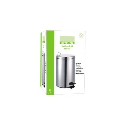 4 Pieces of 12 Liter Stainless Steel Step Can With Plastic Inner Hygienic Bin