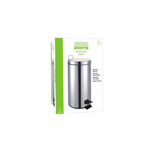 2 Pieces of 20 Liter Stainless Steel Step Can With Plastic Inner Hygienic Bin
