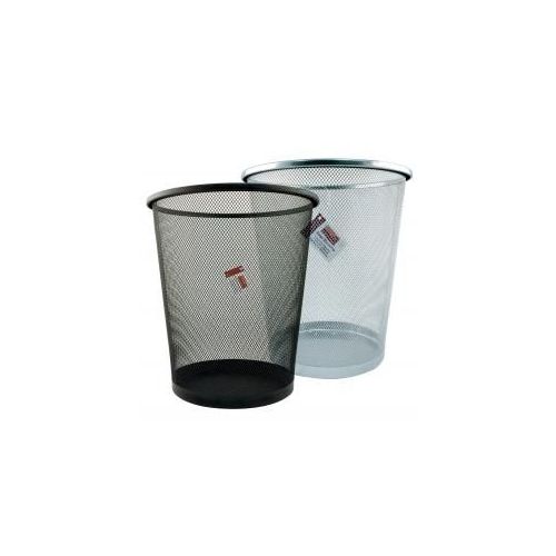 12 Pieces of Round Mesh Waste Bin Assorted Black And Silver