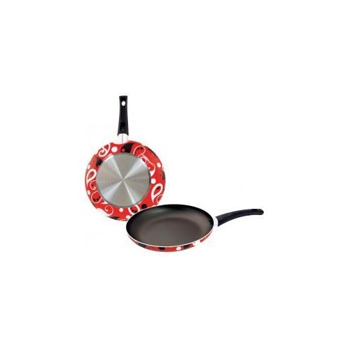 8 Pieces of 11inch Designer Fry Pan - Red Paisley