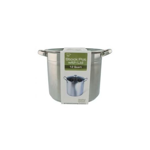 2 Wholesale 12 Quart Heavy Duty Stainless Steel Stock Pot With Glass Lid -  at 