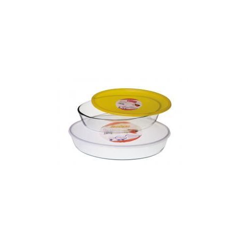 6 Pieces of Marinex Oval Baking Dish W/plastic LiD- 3.4 qt