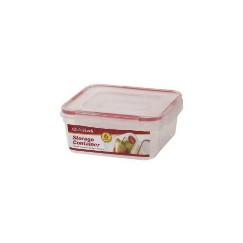 24 Wholesale 6 Piece Square Plastic Container With Click And Lock Lids
