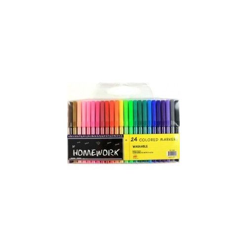48 Wholesale Water Color Markers - 24 Pk - Fine PoinT- Asst
