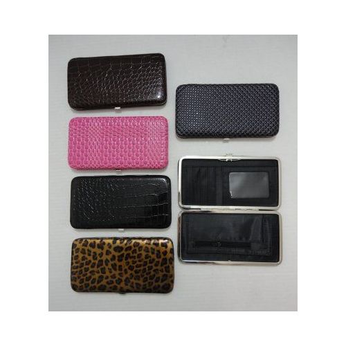 48 Pieces of Ladies Flat Wallet With Push Button Clasp [assorted]