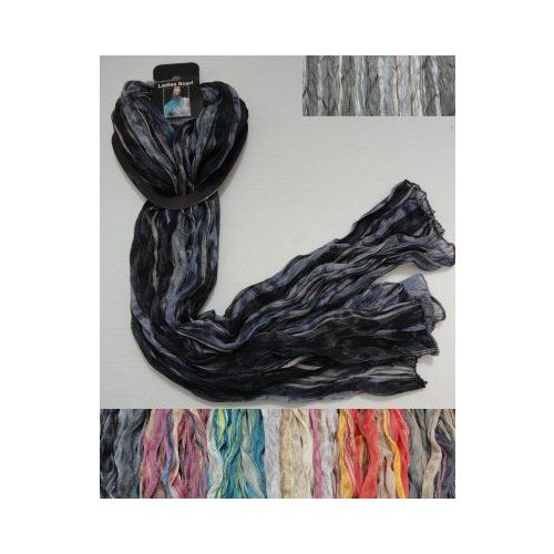 72 Pieces of Sheer Crinkle ScarF-Stripes