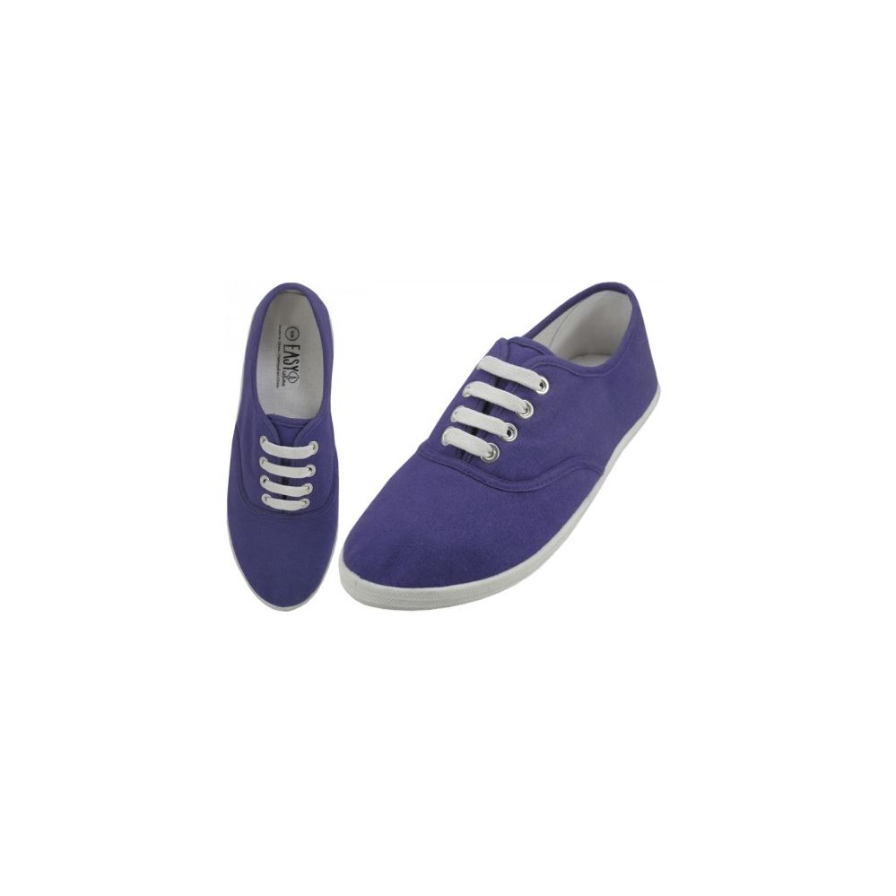 24 Pairs of Ladies Canvas Shoes Para Purple