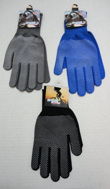 60 Pairs Sports Gloves With Gripper PalM--Assorted Colors - Knitted Stretch Gloves