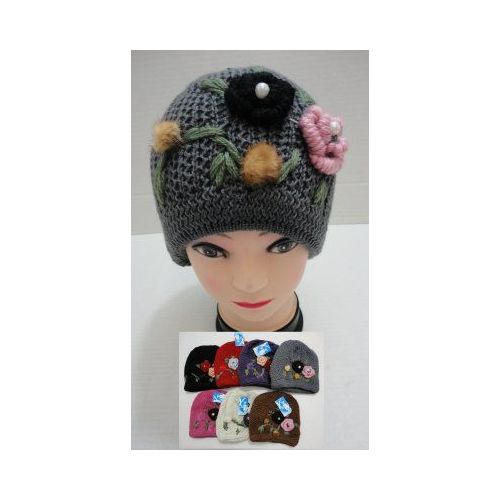 24 Pieces of Hand Knitted Fashion CaP--2 Flowers