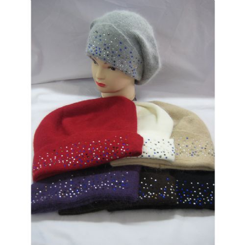 60 Pieces of Ladies Angora Hat With Sparkles