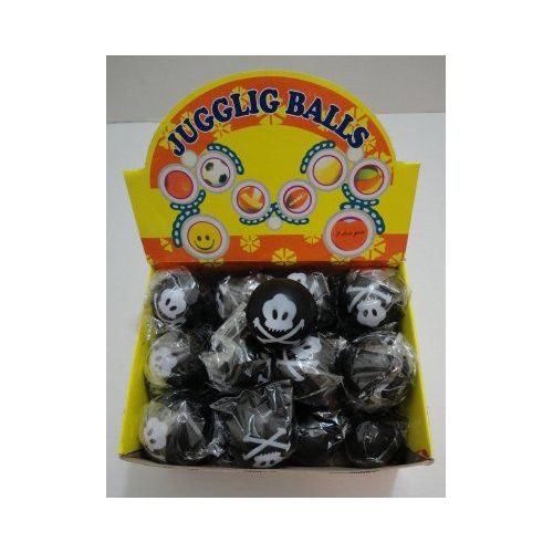 144 Pieces 2.75" Black Skull & Crossbones Squish Ball - Balls