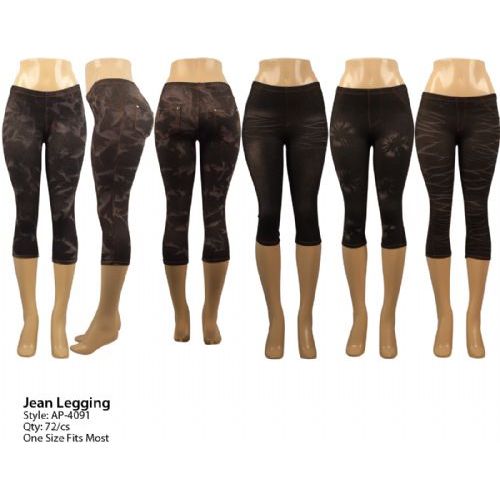 72 Pieces Ladies Denim Like Legging - Womens Leggings