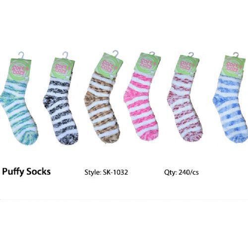 240 Pairs of Marble Stripe Fuzzy Sock