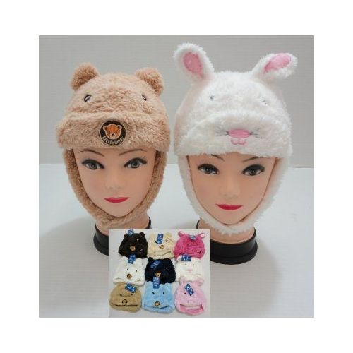 144 Pieces Kids Plush HaT--Bear And Rabbit - Junior / Kids Winter Hats