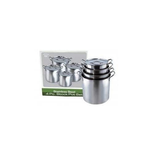 2 Pieces of 4pc. Stainless Steel Stock Pot Set