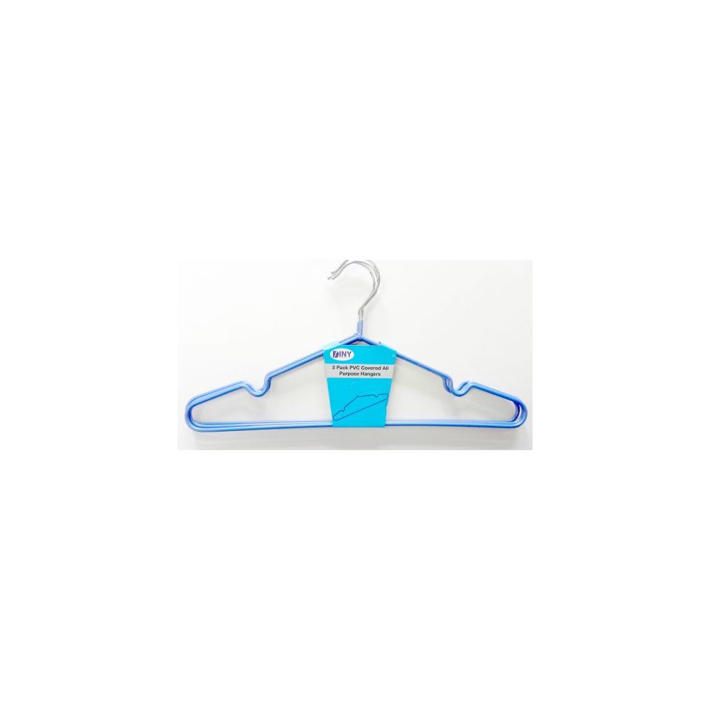 48 Pieces of Metal 3 Pack Clothes Hanger Blue
