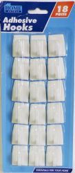 48 Pieces of Home Extras 18 Pack Self Adhesive Hooks