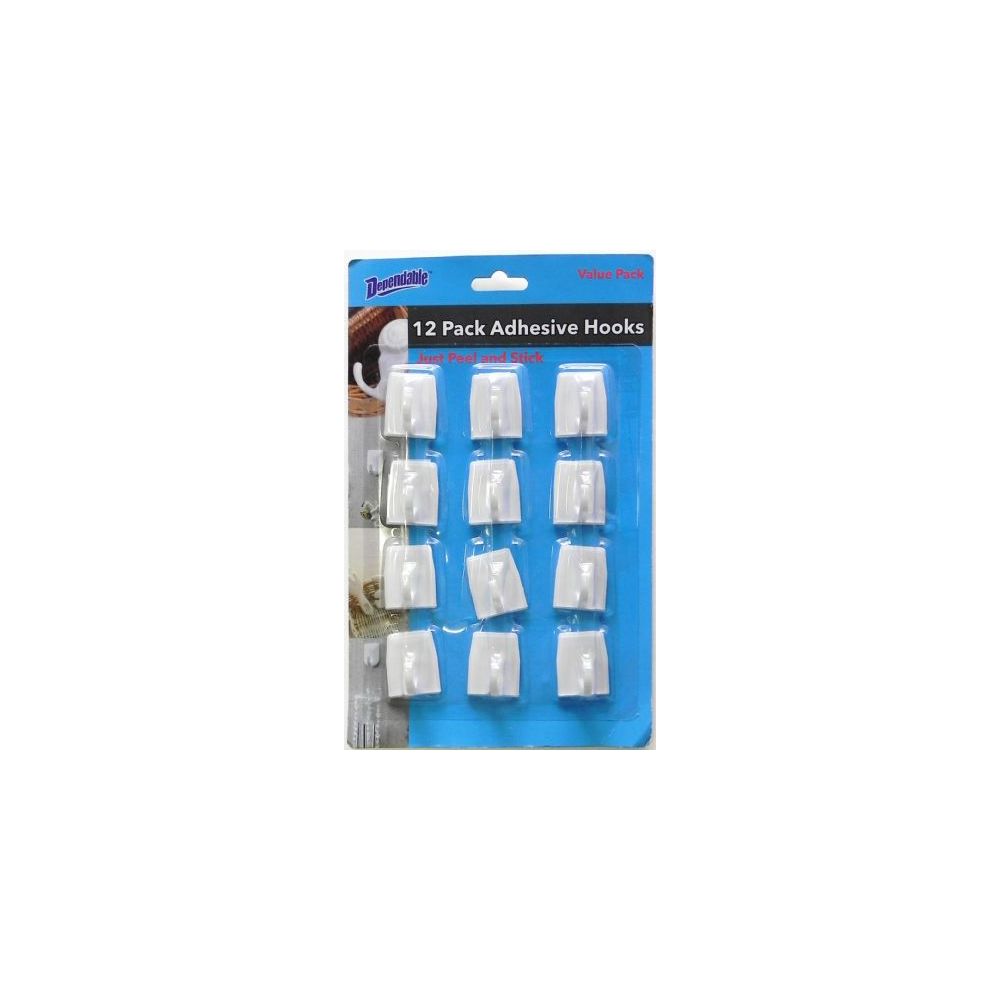 72 Pieces of Self Adhesive Hooks 12 Pack