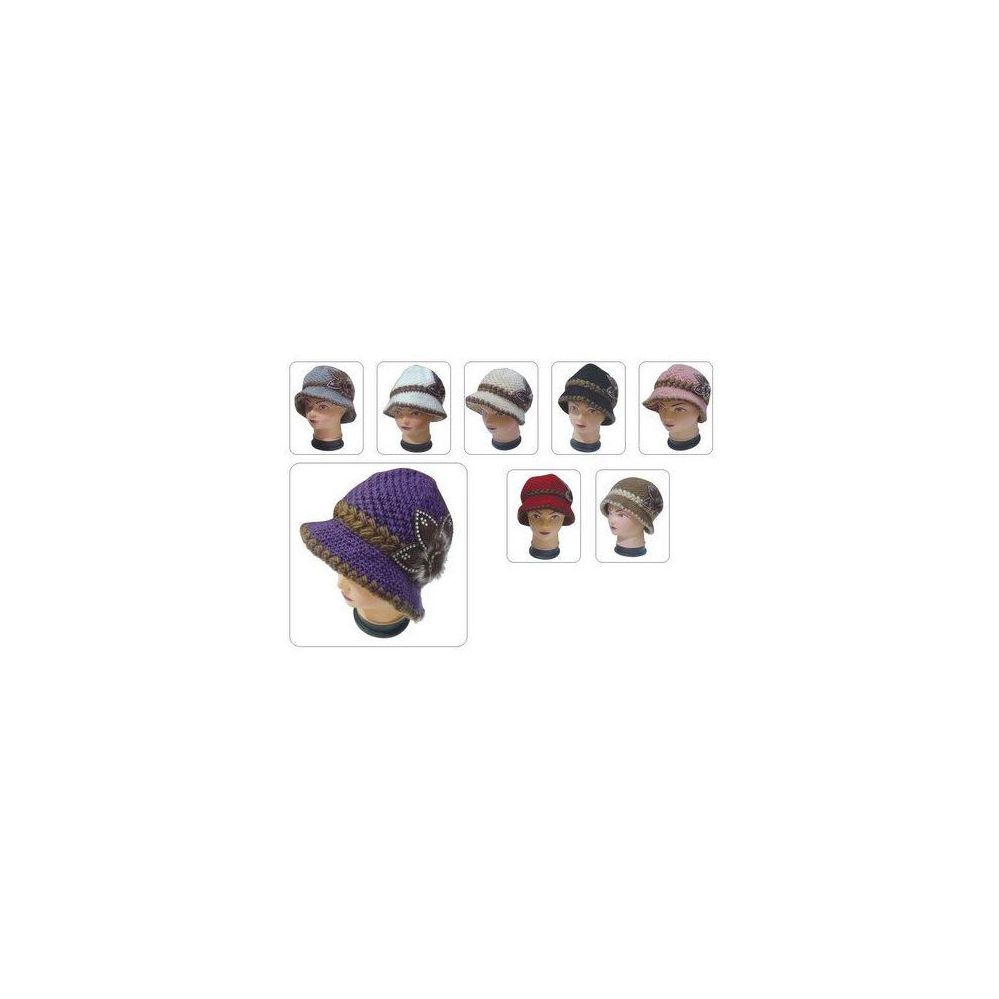 48 Pieces of Heany Knit Winter Floral Hat