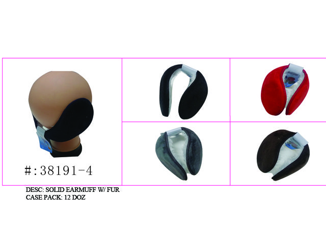 120 Pieces Soft Solid Earmuff W/ Faux Fur - Ear Warmers