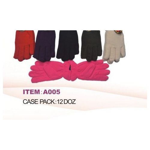 60 Pairs of Ladies Fleece Winter Gloves Asst Colors