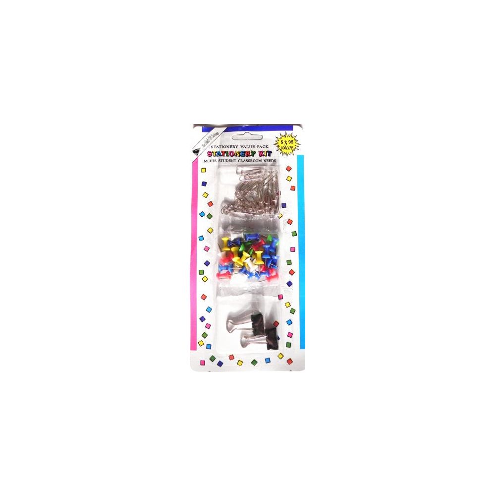 48 Pieces Stationary Value Pack Paper Clips Stick Pins - Push Pins and Tacks