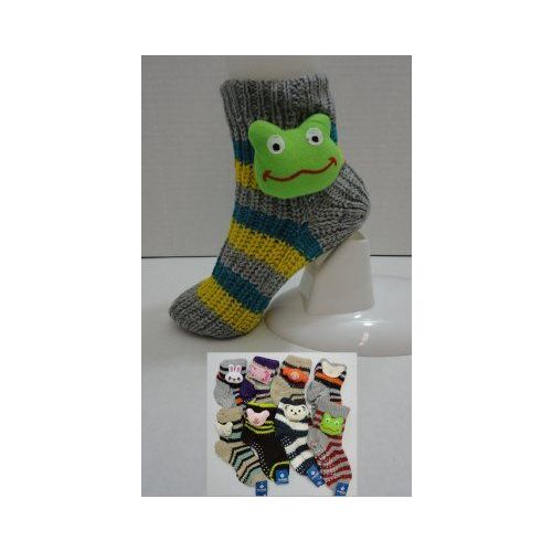 144 Pairs Knit NoN-Slip Striped Booty Socks With Characters 9-11 - Womens Thermal Socks