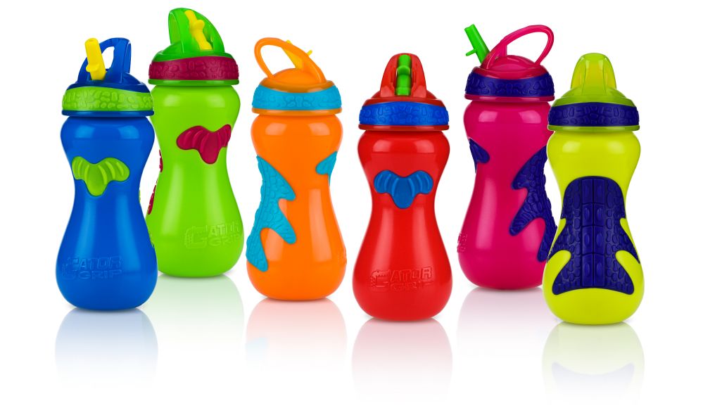 24 pieces Nuby Gator Grip FliP-It Sports Bottle, 15 oz - Baby Bottles