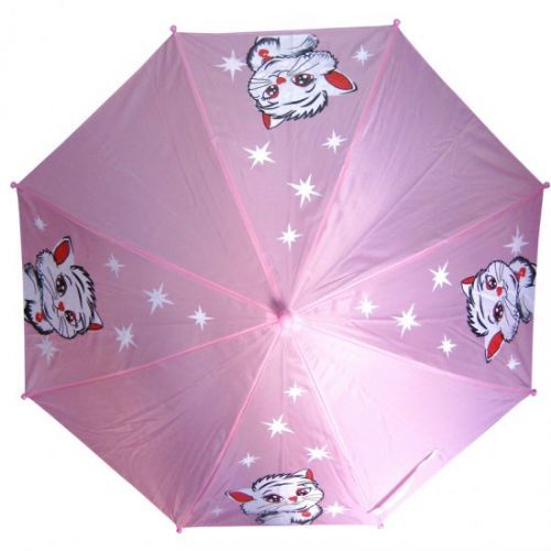 48 Wholesale Kid Size Cat Umbrella Purple
