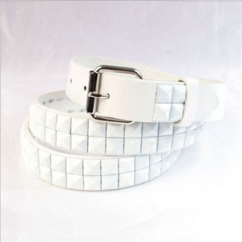 60 Pieces Boys Metal Studded Belts In White - Kid Belts