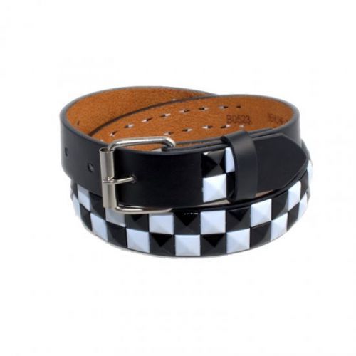 120 Pieces Boys Metal Studded Belts In Black & White - Kid Belts