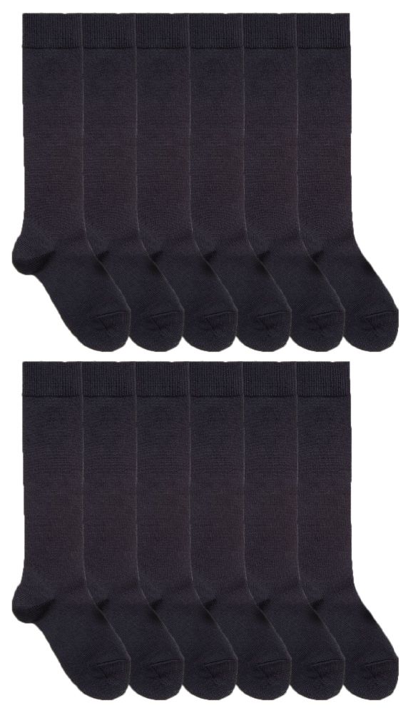 36 Pairs of Yacht & Smith Womens Knee High Socks, Size 9-11 Solid Navy