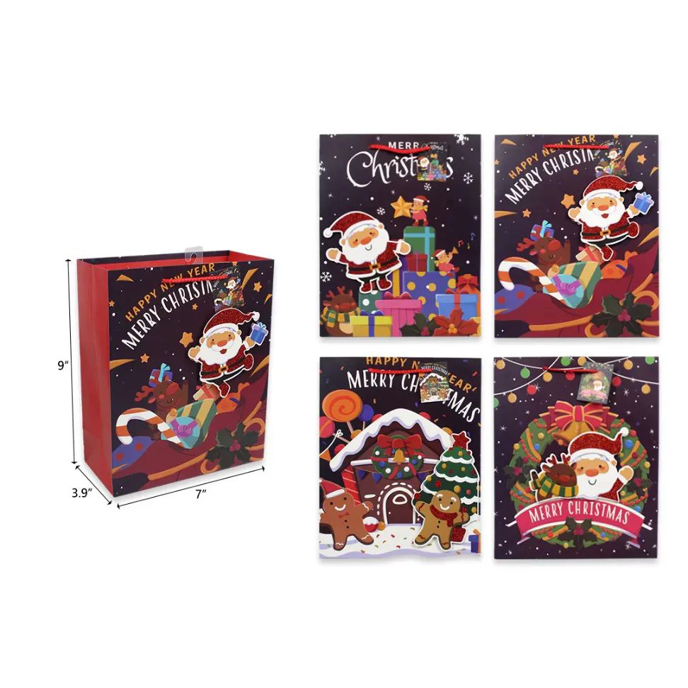 72 Pieces of 12.6 X 16.9 X4.7 Christmas Gift Bag