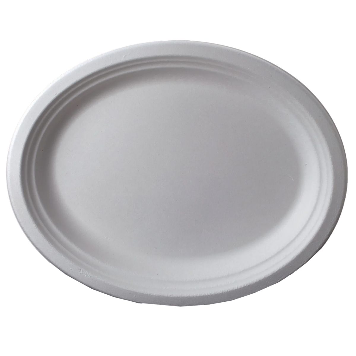 12 inch X 10 inch Bagasse Oval Plate, 500 Ct, (10 Of 50 )