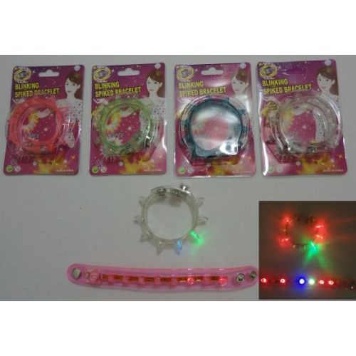 120 Pieces 8.5" Blinking Spike Bracelet - Light Up Toys