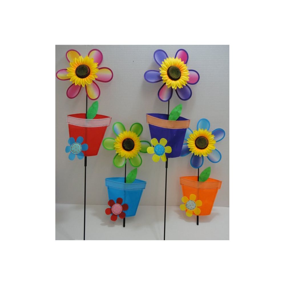 120 Pieces of 11" Wind SpinneR-Sunflower & Flower Pot