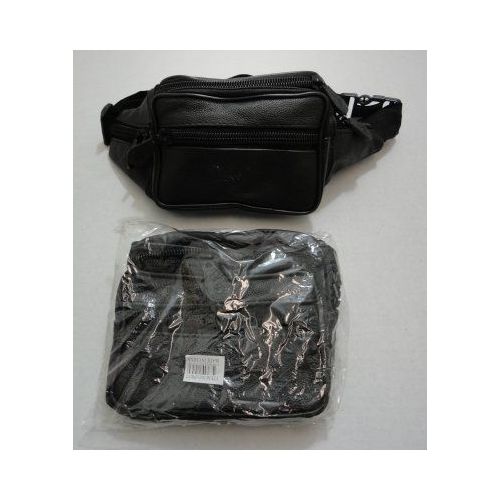 72 Pieces of Black Leathery Waist Pack