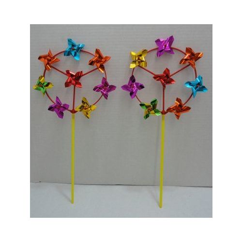 144 Pieces of 7" Round Wind Spinner With 8 Pinwheels